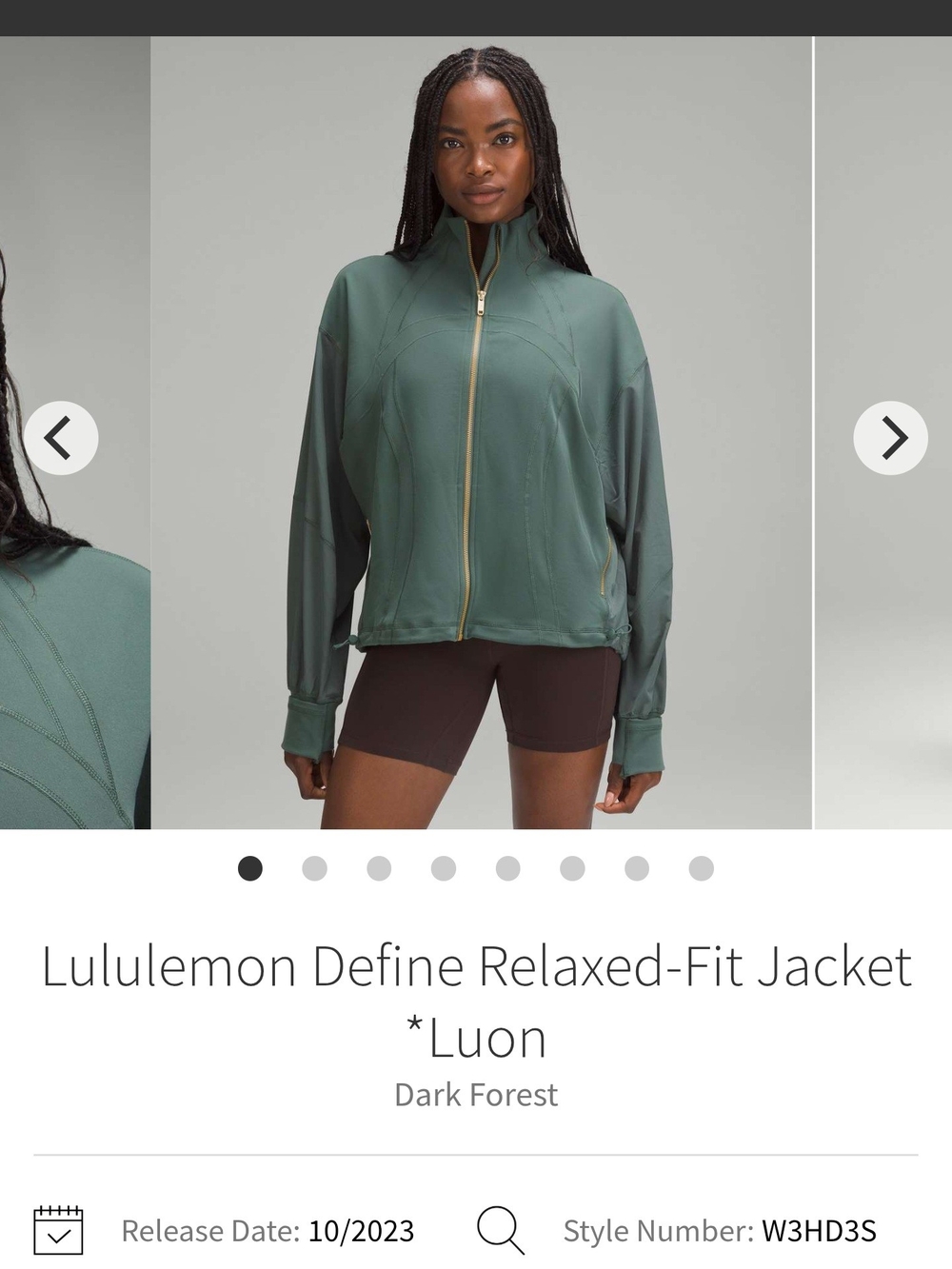 lululemon athletica Relaxed-Fit Bomber Jacket in Dark Forest Green Luon.